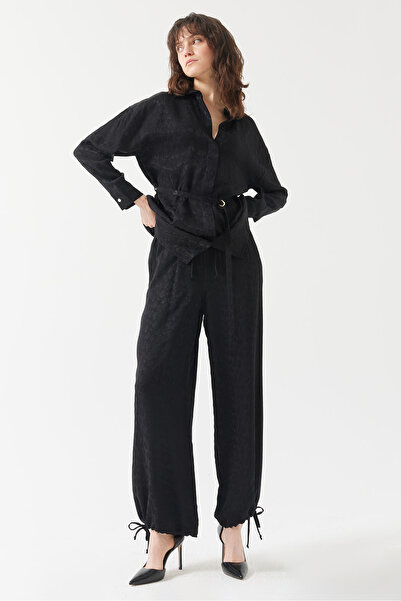 PAULMARK Pantaloni de damă cu model cu talie elastică