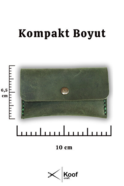 Koof Craft Rustic Snap 100% Genuine Leather Card Holder – Handcrafted Minimal Card Holder Wallet