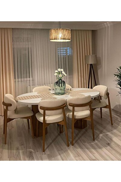 SEZBİL YEMEK ODASI MASA TAKIMI BOHEM TAKIM AHŞAP MASA TAKIMI AHŞAP SANDALYE