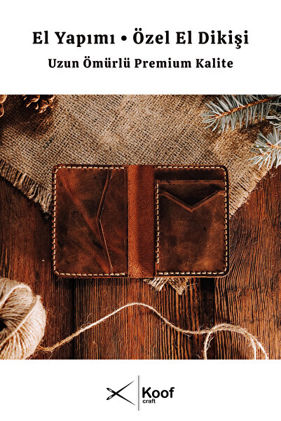 Koof Craft Urban Black Slim Wallet – 100% Genuine Leather Handmade Card Holder with 5 Card Slots