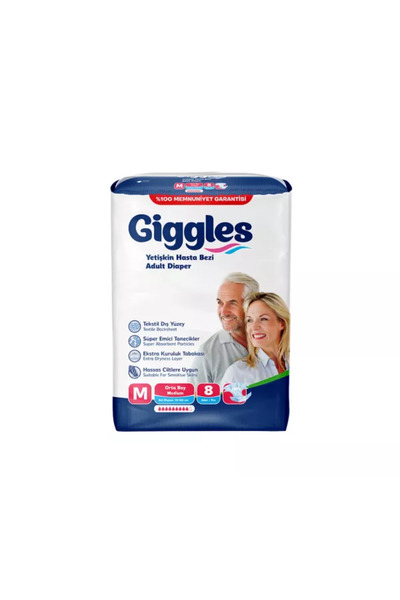 giggles Scutece adulti, 9 picaturi, M, 85-125 cm, 8 buc,