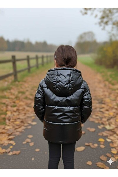 DUBLİNO KİDS Shiny Inside Purple Fur Water and Windproof Girl's Coat