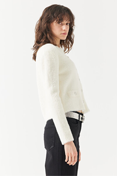 PAULMARK Women's pocketed cardigan with plush look