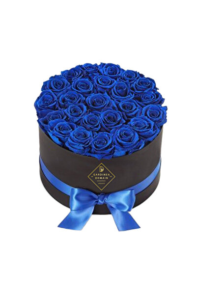 Gardinea Domain Aranjament floral Gardinea Domain® 25 trandafiri albastrii, in cutie neagra cadou