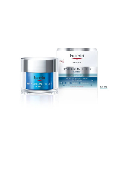 Eucerin Hyaluron-Filler Ultra Light Tüm cilt tipleri için ultra hafif nemlendirici gece kremi 50 ml