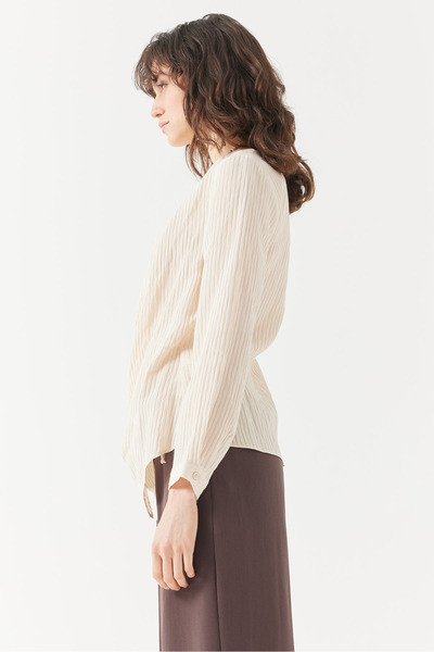 PAULMARK Γυναικεία μπλούζα με κορδόνια που κυλάει