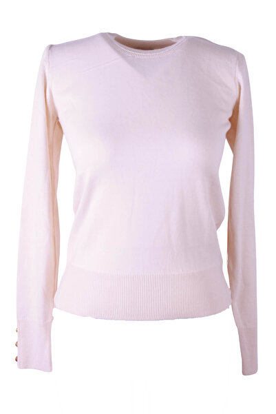 trender Gny01 Sleeve Detailed O Neck Ecru Women's Sweater 26Kl71V91001