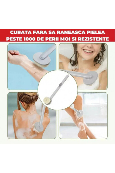 BSL Perie de baie multifuncțională detașabilă pentru spate, cu mâner și burete - 070 BSL-39