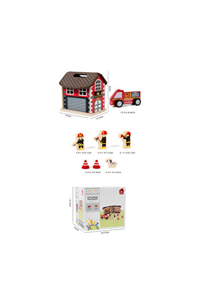 Arelair Magic Box Wooden Fire Station, Portable, Montessori Toy +3 years
