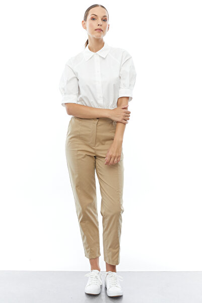 PAULMARK Дамски панталони с еластична талия и тясна кройка