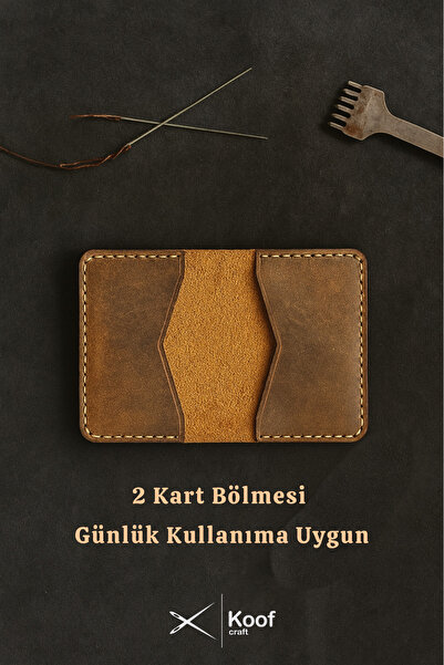 Koof Craft Slim Duo 100% Genuine Leather Card Holder – Handmade, Minimal Card Holder, Gift