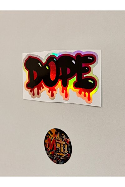 sticker Dope Red Black Sticker-Car Motorcycle Laptop Windshield Sticker Printing 10.5X5.5Cm with Hologram
