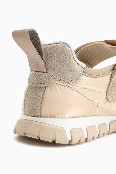 Limoya Nora Beige Fur Velcro Sports Ballerinas