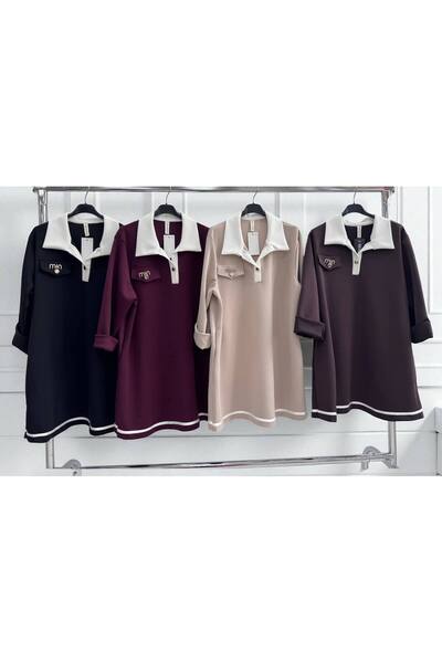 GLAMSI Soft stretch dress with detachable brooch and pockets