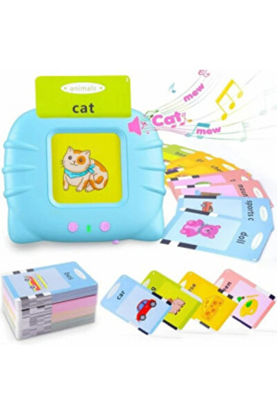 Kitty Interactive Cards Reader - Blue, 112 Flash Cards (224 Words), Age 2+
