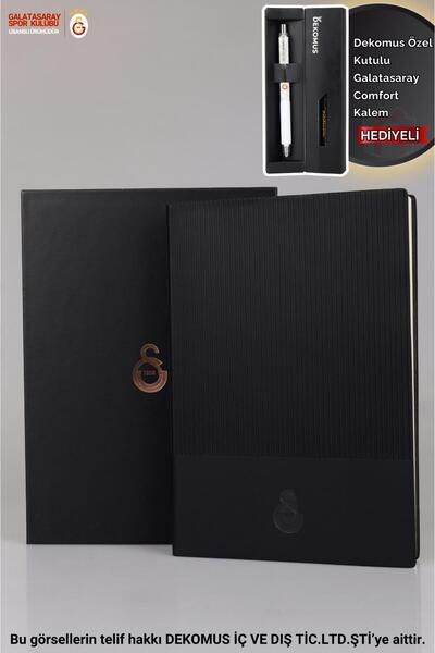 Galatasaray DEKOMUS İLE LİSANSLI KUTULU SERT KAPAK DERİ AJANDA VE ÖZEL KUTULU...
