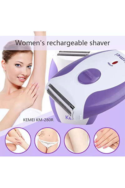 Kemei Electric hair removal shaver, white/purple