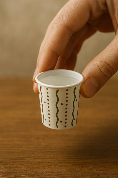Özkan Ambalaj Temizlik 100 Pieces 2.5 oz 75 ml Zamzam Water Cups Tasting Cups Treat Cups Small Mini Paper Cups
