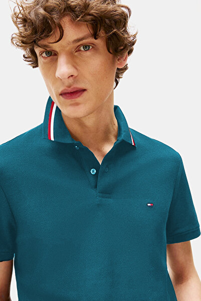 Tommy Hilfiger Mens Blue Regular Fit Signature Collar Polo Shirt