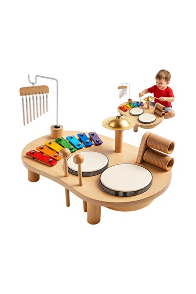 KESNUP Set muzical educativ Montessori, tip masă, vârsta 3+, culori calde, 24...