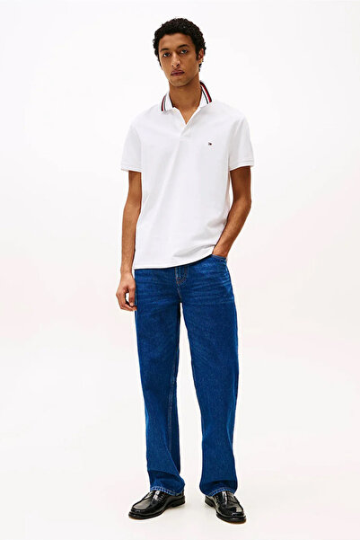 Tommy Hilfiger Mens White Regular Fit Signature Collar Polo Shirt