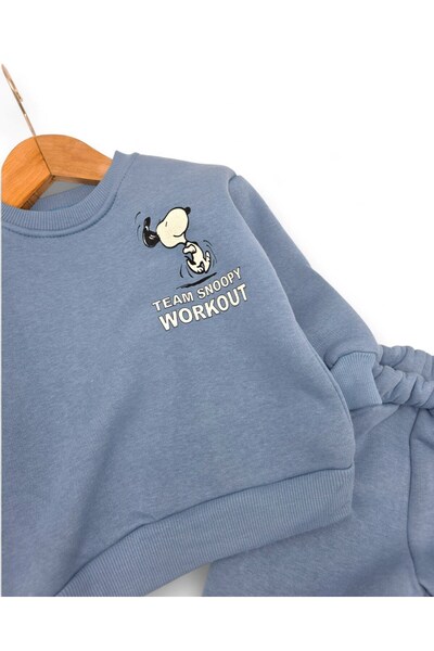 Egelite Boys' Winter Thick 3-Thread Fleece-Lined Tracksuit Set for Ages 2-3-4-5 Years, Upper and Lower Parts Are Narrow Fit.