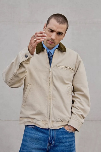 september island Kirk Camel Color Short Canvas Oversized Coat