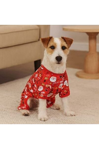 OEMN Red Christmas Pajamas with Santa and Reindeer "Ho Ho Ho" for Dogs