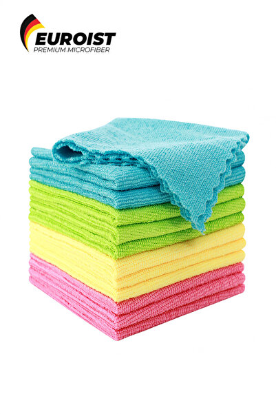 euroist Microfiber Cleaning Cloth 30X30 Cm, 180 Gsm Kitchen and General Cleaning Cloth (4 Pcs)