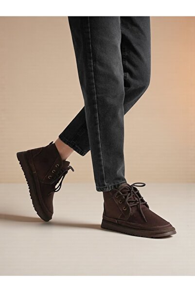 Jarrox Molly Fur Laced Lightweight Flat Poly-Thin Sole Comfortable Casual Women's Boots