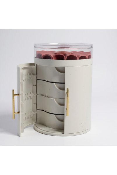 Saros Group Luxury Cylinder Jewelry and Bijouterie Box |   Roll-Up Compartment Bracelet, Watch and Accessory Organizer