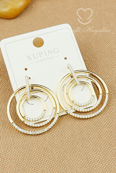 Keyifli Hayaller Xuping Vip Küpe - Xuping Zirkon Taşlı Halka Model Xuping Çiv...