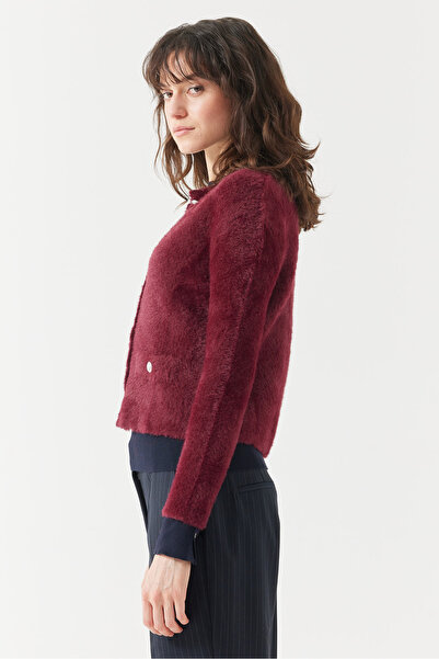 PAULMARK Women's pocketed cardigan with plush look
