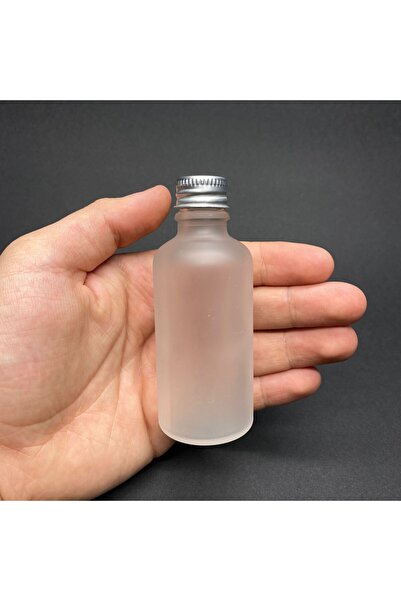 Tanemce 10Pcs Frosted Clear Glass Shot Bottle Leakproof Silver Metal Lid Fragrance Ornament Multi-Purpose Bottle 50ml