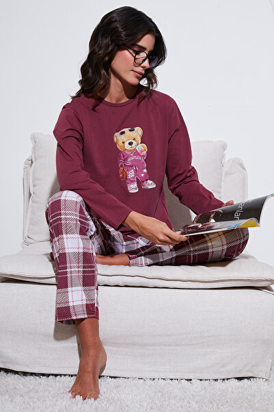 Lela Cotton Regular Fit Printed Crew Neck Pajama Set Pajama Set 65723314