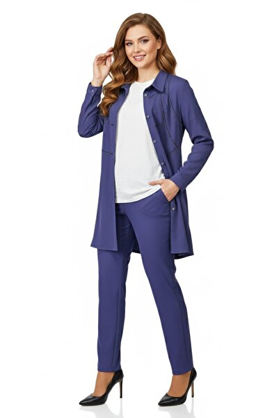 Nazal Women's Stone Blouse Pants Tunic 3 Piece Set Bgl-St04733