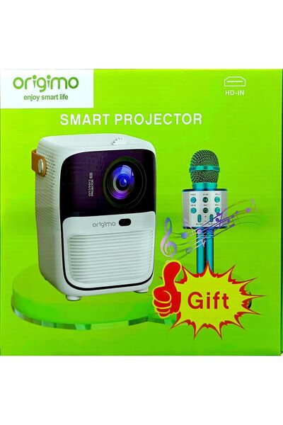 Generic Origimo HW999 Pro Smart Projector - LED, HDMI, Miracast, 50-150" Projection, White (Includes Karaoke