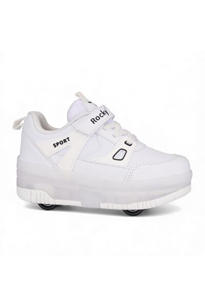 sepona Patented Light-Up Sports Shoes with Roller Skates with 4 Wheels – Lights On/Off Button