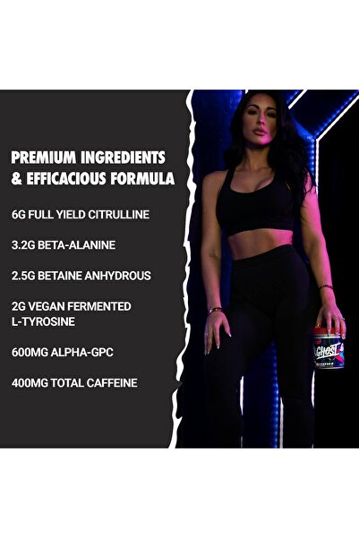 Ghost Legend All Out Pre-Workout Powder, Blue Raspberry, 20 Servings