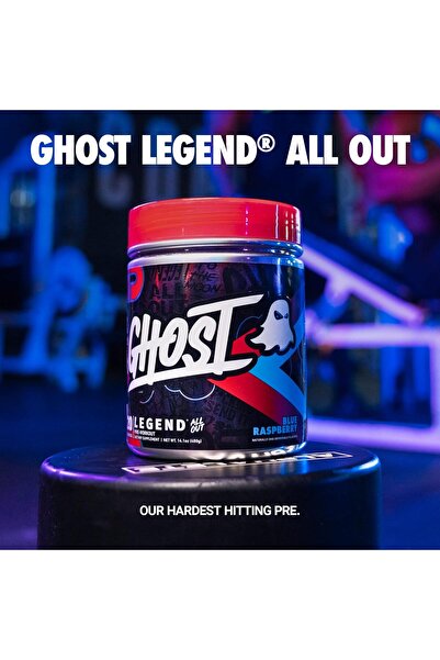 Ghost Legend All Out Pre-Workout Powder, Blue Raspberry, 20 Servings
