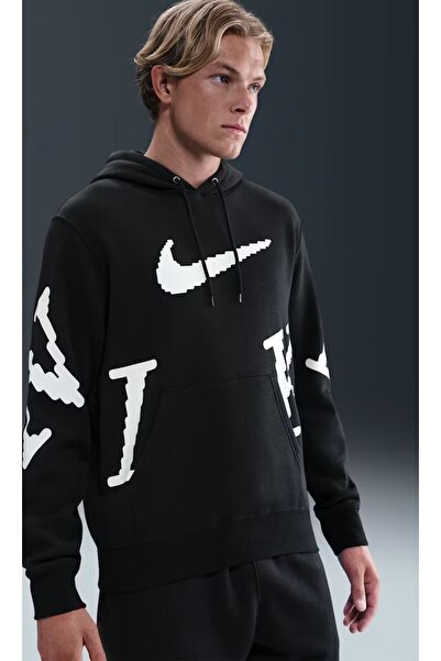 Nike Чоловіча кофта Спортивний одяг Чоловіча флісова кофта з капюшоном Kapüşonlu Sweatshirt
