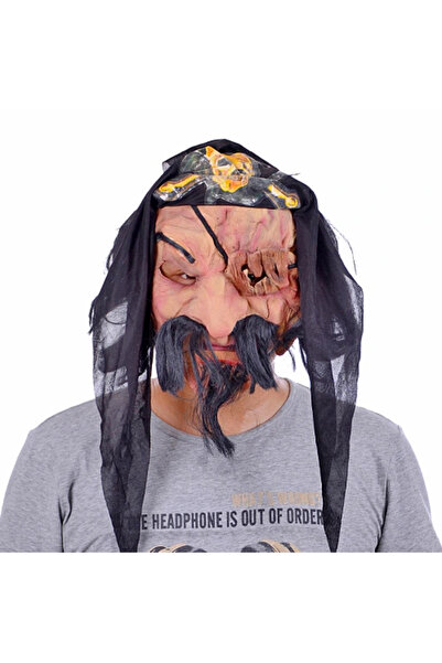 HarmonyAura Latex Haired Bearded Pirate Mask