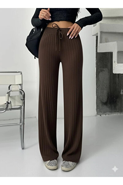 civetta Velvet Textured Fleece-Lined Pants - Chocolate