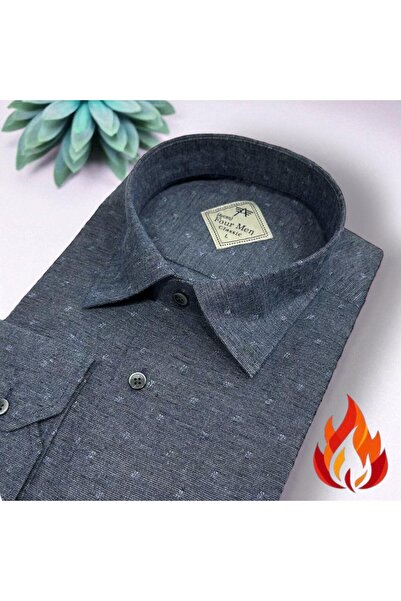 EREN STYLE Classic 100% Cotton Long Sleeve Anti-Sweat Winter Flannel Single Pocket Shirt (Regular Fit)