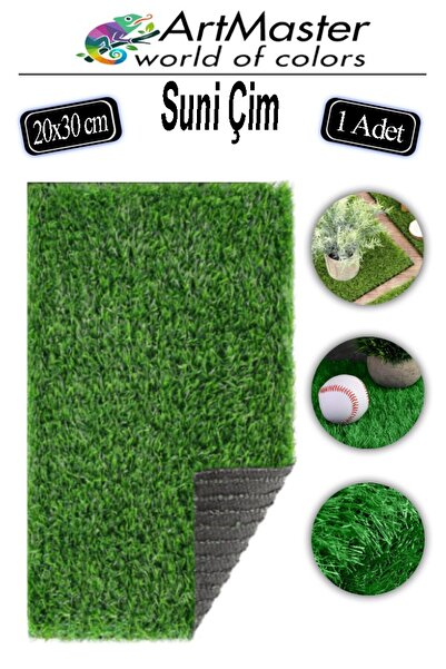 Artmaster Yapay Çim 20x30 cm 1 Adet A4 Boyutunda Dekoratif Maket Çim Yapay Çi...