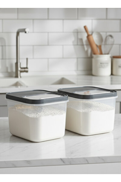 Vienev 2-Piece 15 Liter Multi-Purpose Flour, Grain and Food Storage Container with Sliding Lid