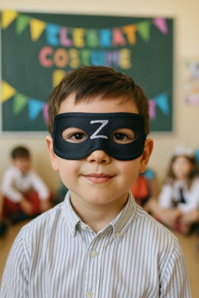 TOYFEST قناع زورو للأطفال مع علامة Z، إكسسوار زي كلاسيكي متين ومرن - (للأطفال...