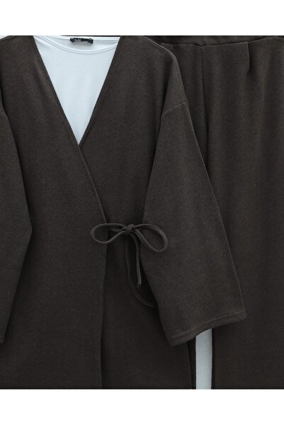 Modamorfo Cross-Tied Thessaloniki Kimono Set - Brown