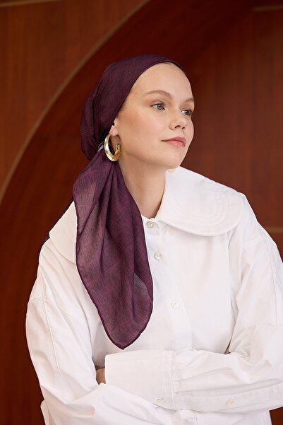 İpekhan Winter Bloom Soft Scarf Burgundy