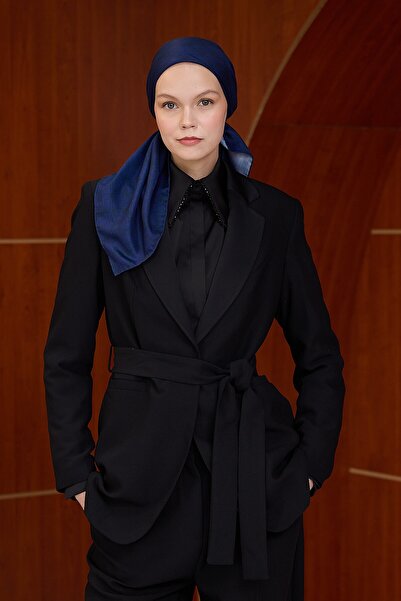 İpekhan Winter Bloom Soft Scarf Cobalt Blue